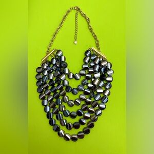 Baublebar Faceted Hematite Bead Necklace – Multi-Strand Statement Design